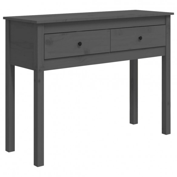 Table console Gris 100x35x75 cm Bois massif de pin