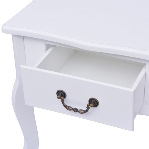 Table de chevet 2 pcs MDF Blanc