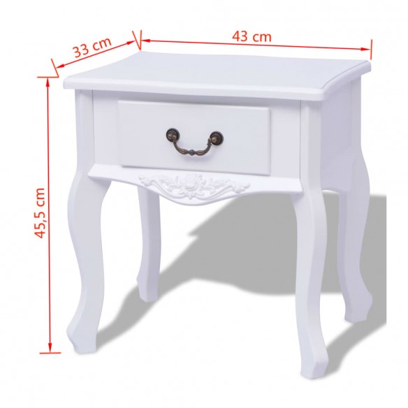 Table de chevet 2 pcs MDF Blanc