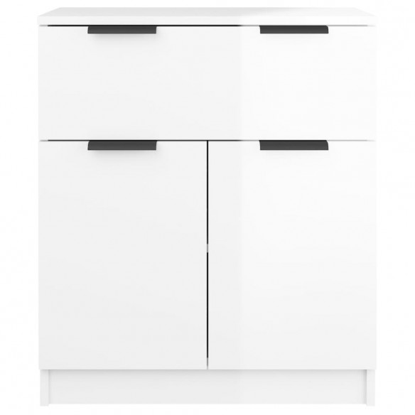 Buffet Blanc brillant 60x30x70 cm Bois d'ingénierie