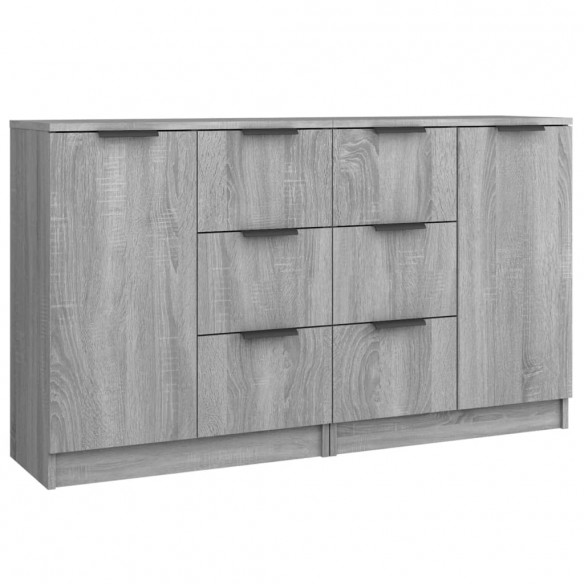 Buffets 2 pcs Sonoma gris 60x30x70 cm Bois d'ingénierie