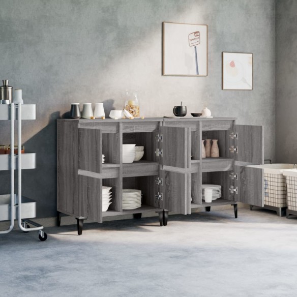 Buffets 2 pcs sonoma gris 60x35x70 cm bois d'ingénierie