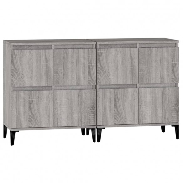 Buffets 2 pcs sonoma gris 60x35x70 cm bois d'ingénierie