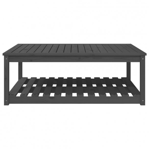 Table de jardin gris 121x82,5x45 cm bois massif de pin