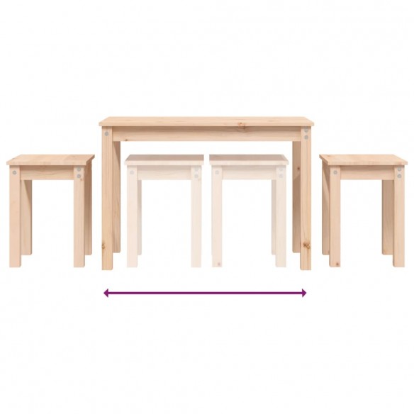 Tables gigognes 3 pcs Bois de pin massif