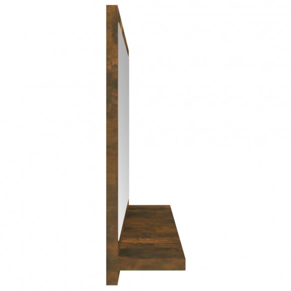 Miroir de bain Chêne fumé 40x10,5x37 cm Bois d'ingénierie