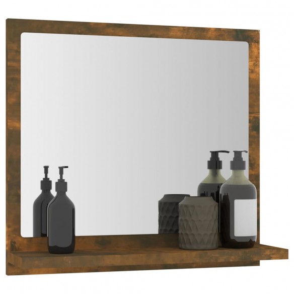 Miroir de bain Chêne fumé 40x10,5x37 cm Bois d'ingénierie