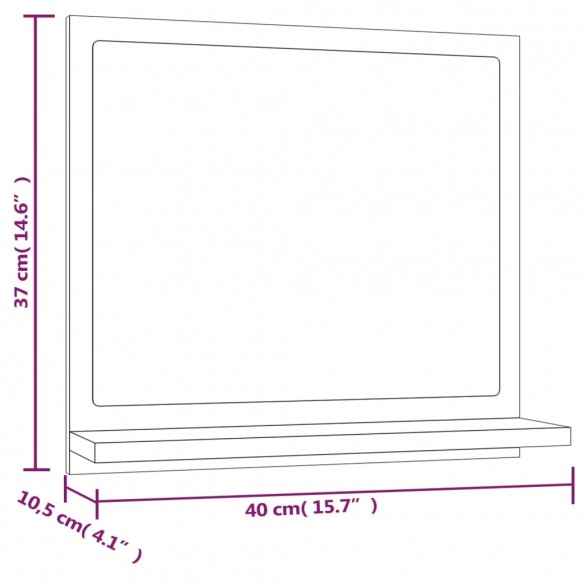 Miroir de bain Chêne fumé 40x10,5x37 cm Bois d'ingénierie