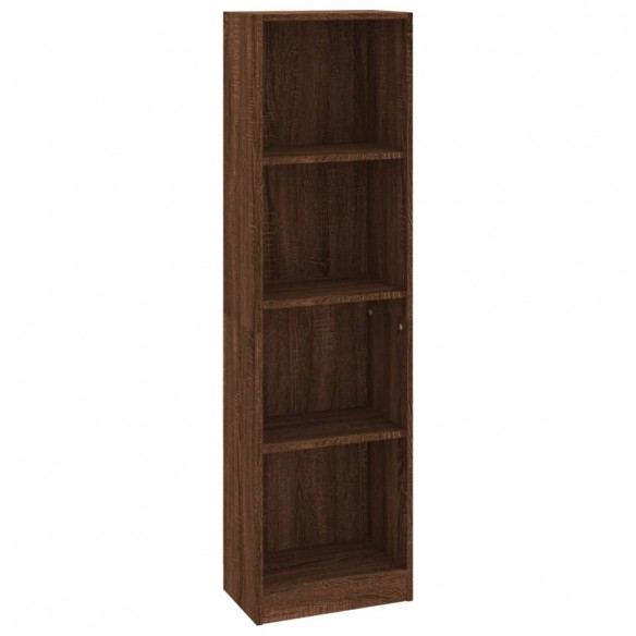 Bibliothèque 4 niveaux Chêne marron 40x24x143cm Bois ingénierie