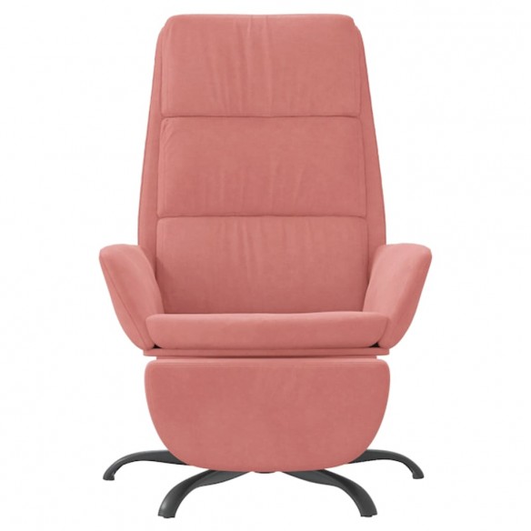 Chaise de relaxation avec repose-pied Rose Velours