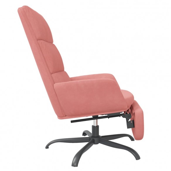 Chaise de relaxation avec repose-pied Rose Velours