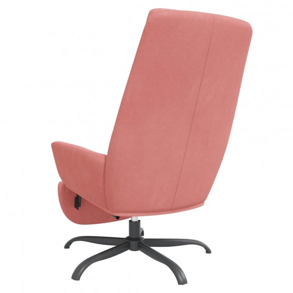 Chaise de relaxation avec repose-pied Rose Velours