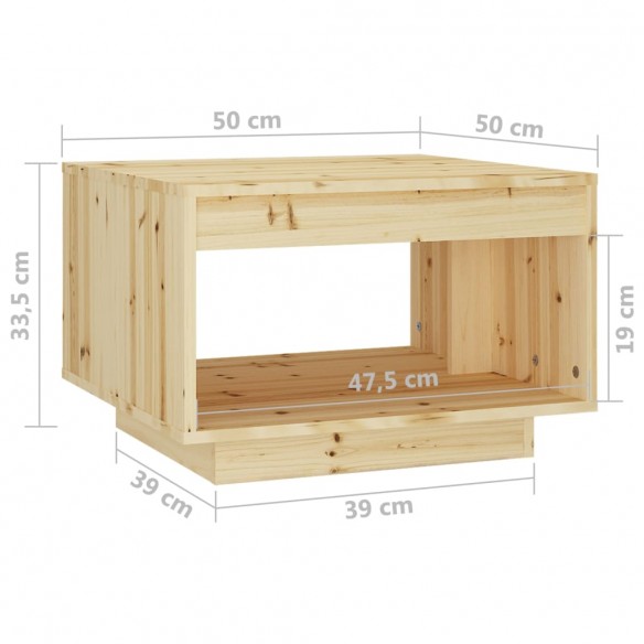 Table basse 50x50x33,5 cm Bois de sapin massif