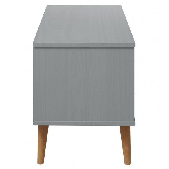 Meuble TV MOLDE Gris 106x40x49 cm Bois de pin massif