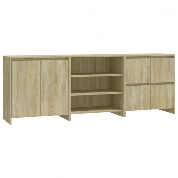 Buffets 3 pcs Chêne sonoma Bois d'ingénierie