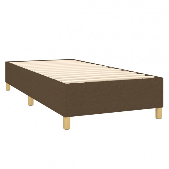 Cadre de lit matelas LED Marron foncé 80x200cm Tissu