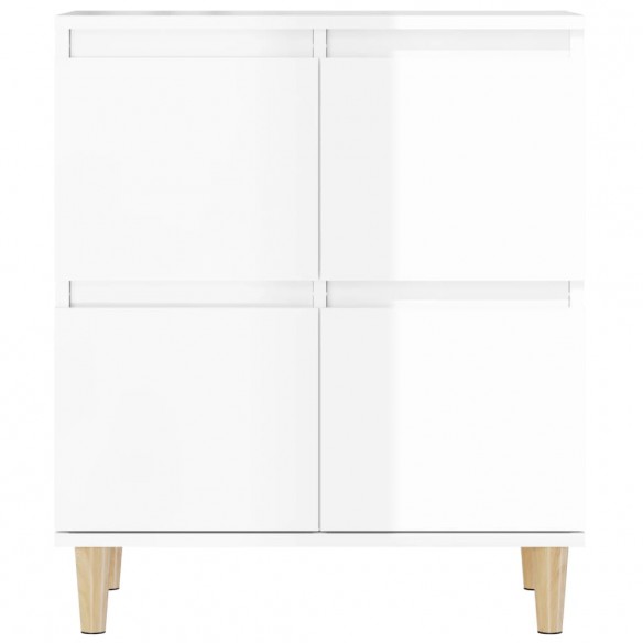 Buffet Blanc brillant 60x35x70 cm Bois d'ingénierie