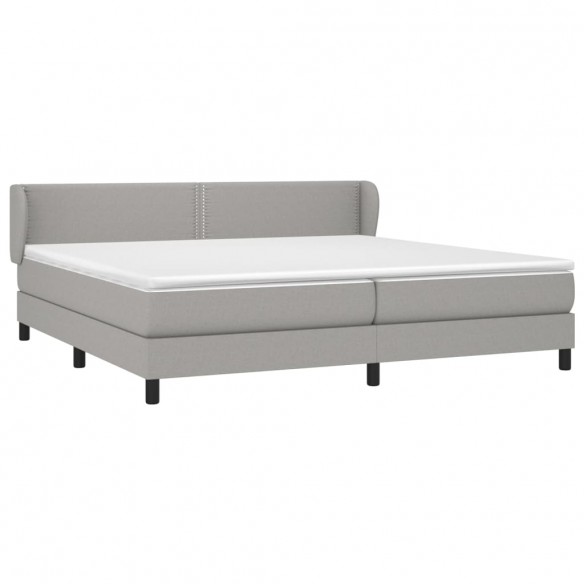 Cadre de lit avec matelas Gris clair 200x200cm Tissu