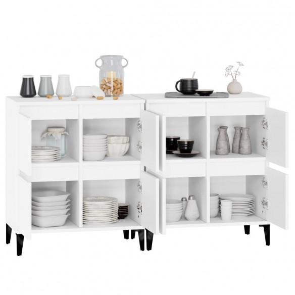 Buffets 2 pcs blanc 60x35x70 cm bois d'ingénierie