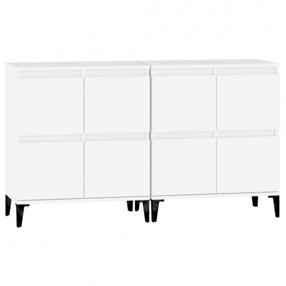 Buffets 2 pcs blanc 60x35x70 cm bois d'ingénierie