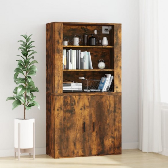 Armoire murale Chêne fumé 80x33x80 cm Bois d'ingénierie