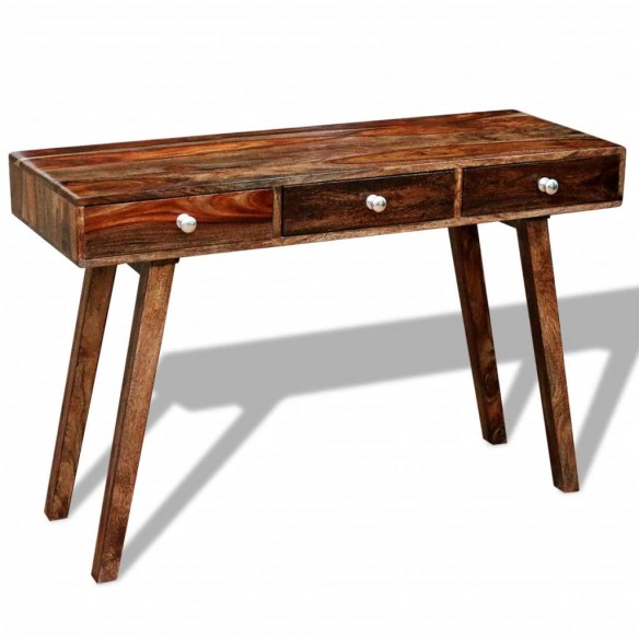 Table console avec 3 tiroirs 76 cm Bois massif de Sesham