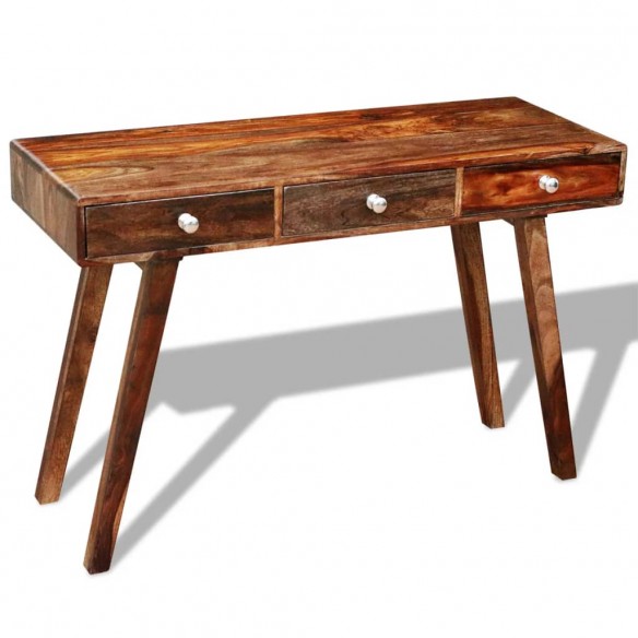 Table console avec 3 tiroirs 76 cm Bois massif de Sesham