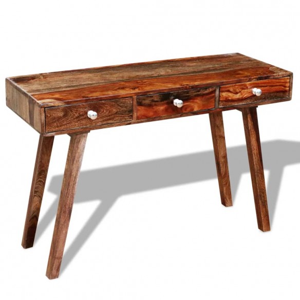 Table console avec 3 tiroirs 76 cm Bois massif de Sesham