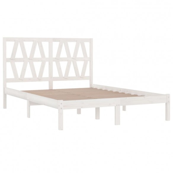 Cadre de lit Blanc Bois de pin massif 160x200 cm