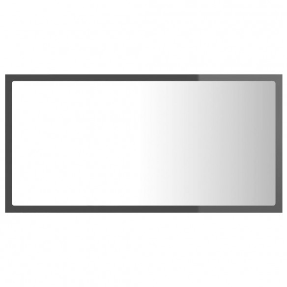 Miroir LED de salle de bain Gris brillant 80x8,5x37cm Acrylique