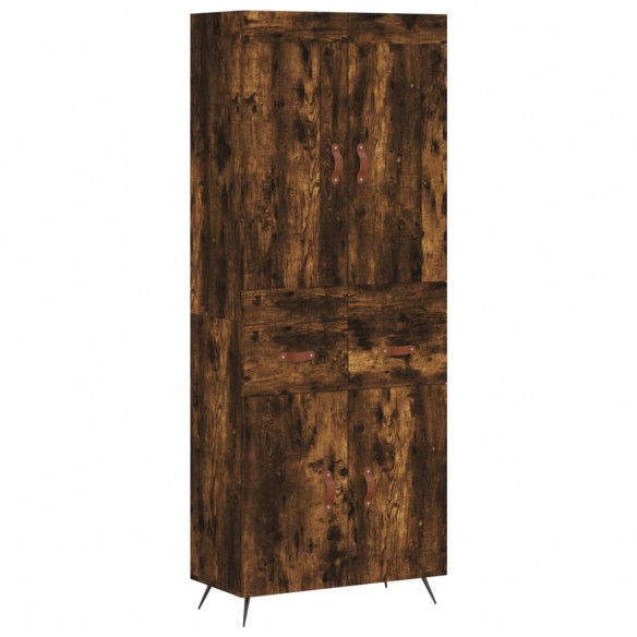 Buffet haut Chêne fumé 69,5x34x180 cm Bois d'ingénierie