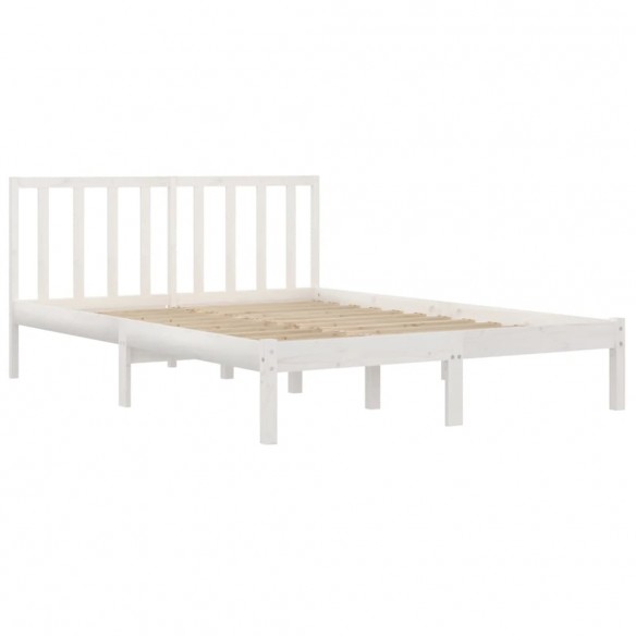 Cadre de lit Blanc Bois de pin massif 200x200 cm