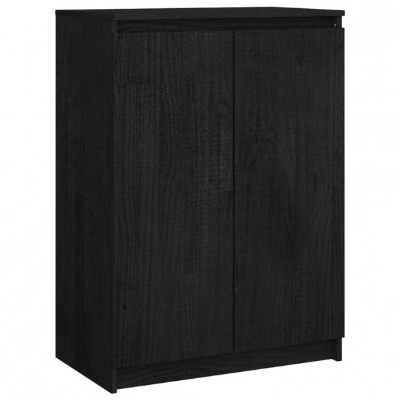 Buffet Noir 60x36x84 cm Bois de pin massif