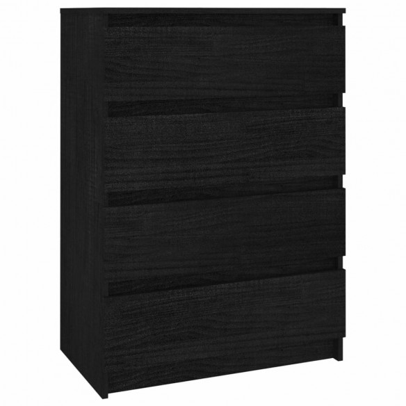 Armoires latérales 3 pcs Noir Bois de pin massif