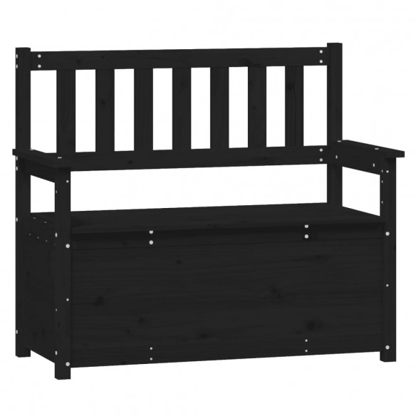 Banc Noir 112,5x51,5x96,5 cm Bois de pin massif