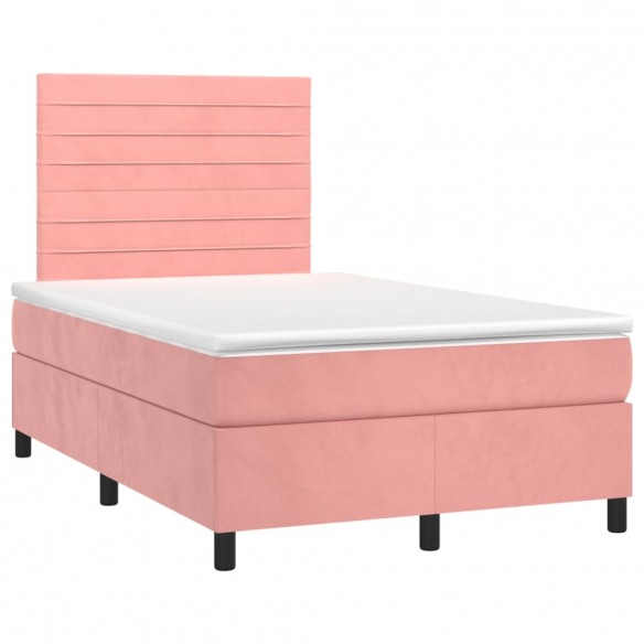 Cadre de lit avec matelas Rose 120x200 cm Velours