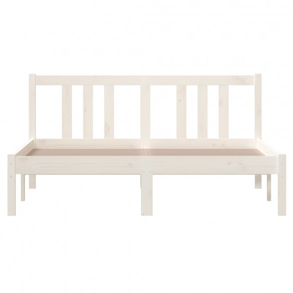 Cadre de lit Blanc Bois massif 120x190 cm Petit double