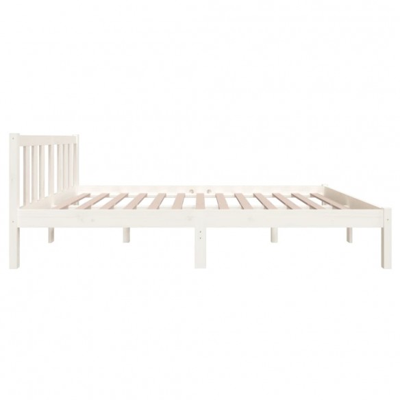 Cadre de lit Blanc Bois massif 120x190 cm Petit double