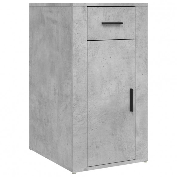 Bureau avec armoire gris béton bois d'ingénierie