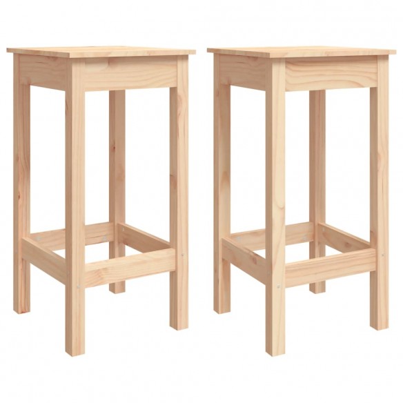 Tabourets de bar 2 pcs 40x40x78 cm bois massif de pin