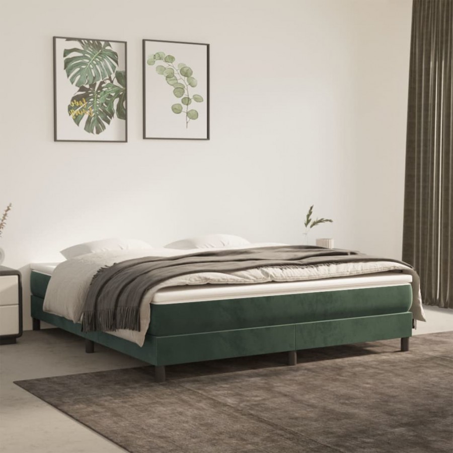 Cadre de lit Vert foncé 160x200 cm Velours