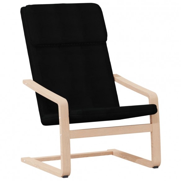 Chaise de relaxation avec repose-pied Noir Tissu