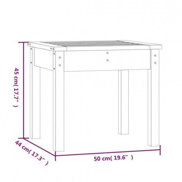 Banc de jardin noir 50x44x45 cm bois massif de pin