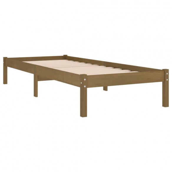 Cadre de lit Marron miel Bois de pin massif 100x200 cm