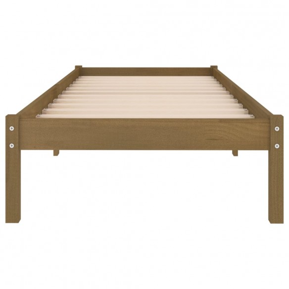 Cadre de lit Marron miel Bois de pin massif 100x200 cm