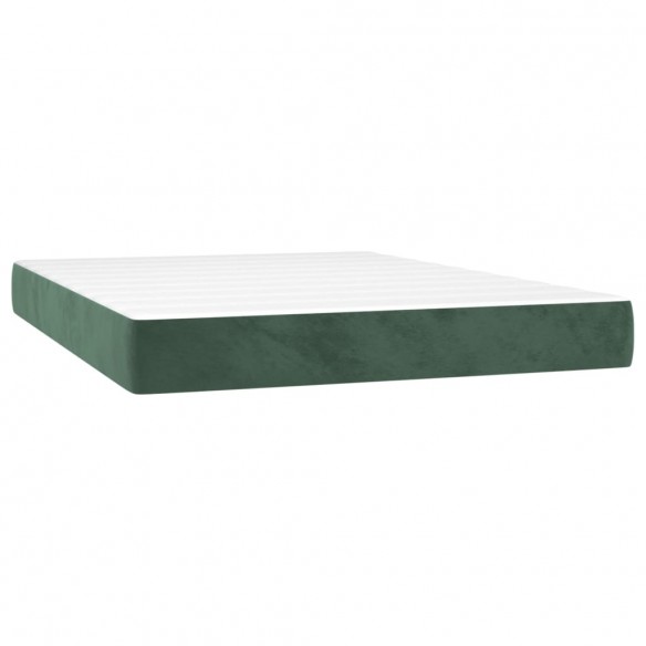 Matelas de lit à ressorts ensachés Vert foncé 140x200x20 cm