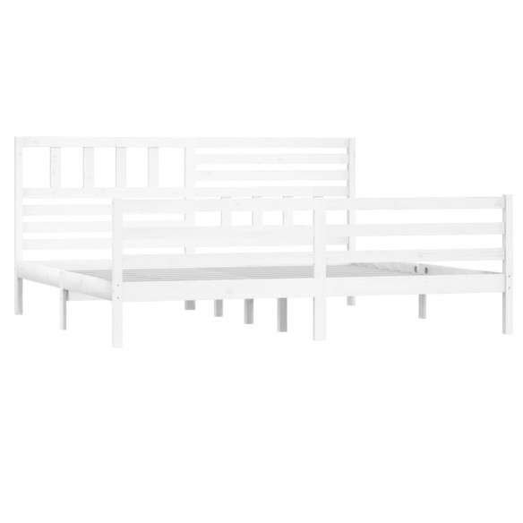 Cadre de lit Blanc Bois massif 180x200 cm Super King