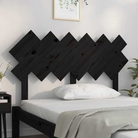 Tête de lit Noir 132x3x81 cm Bois massif de pin