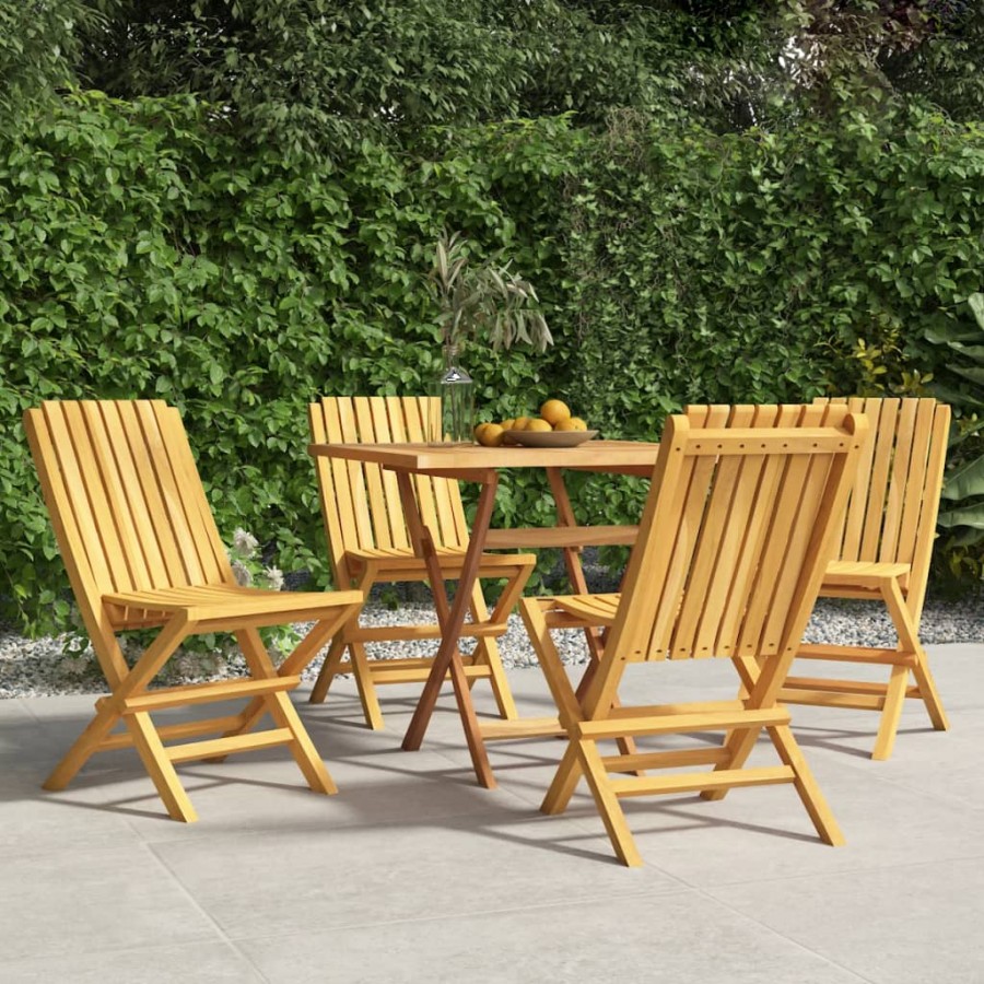 Chaises de jardin pliantes 4 pcs 47x47x89 cm bois massif teck