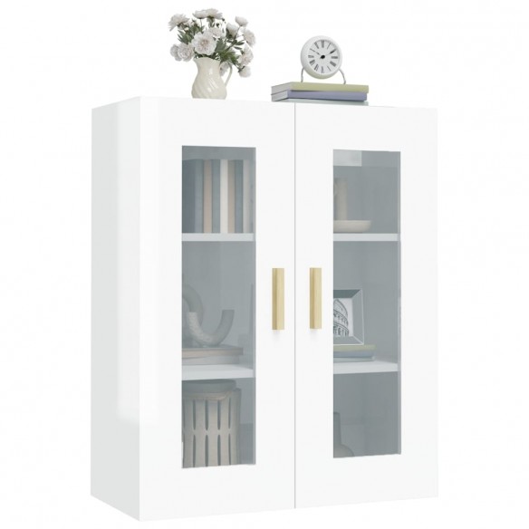 Armoire murale suspendue Blanc brillant 69,5x34x90 cm